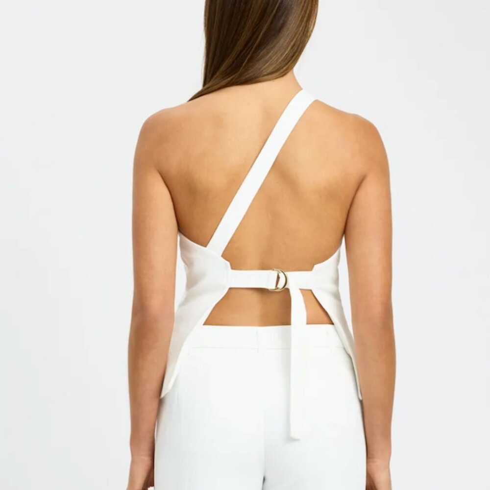 Kookai ariel buckle top white size 8/L - Picture 2 of 2